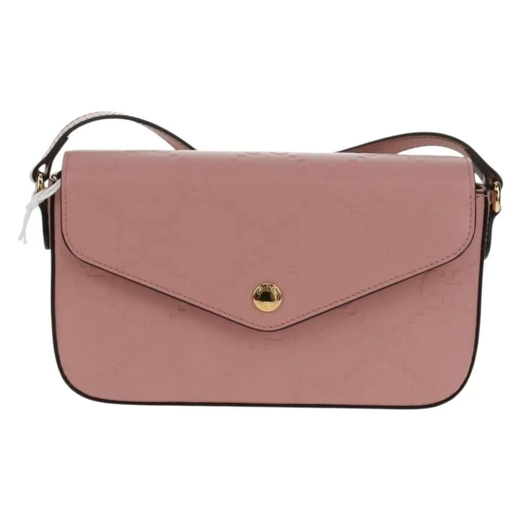 Gucci Envelope Flap Crossbody Bag Pink Leather Very good - Front View