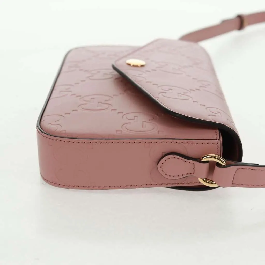 Gucci Envelope Flap Crossbody Bag Pink Leather Very good - Model View