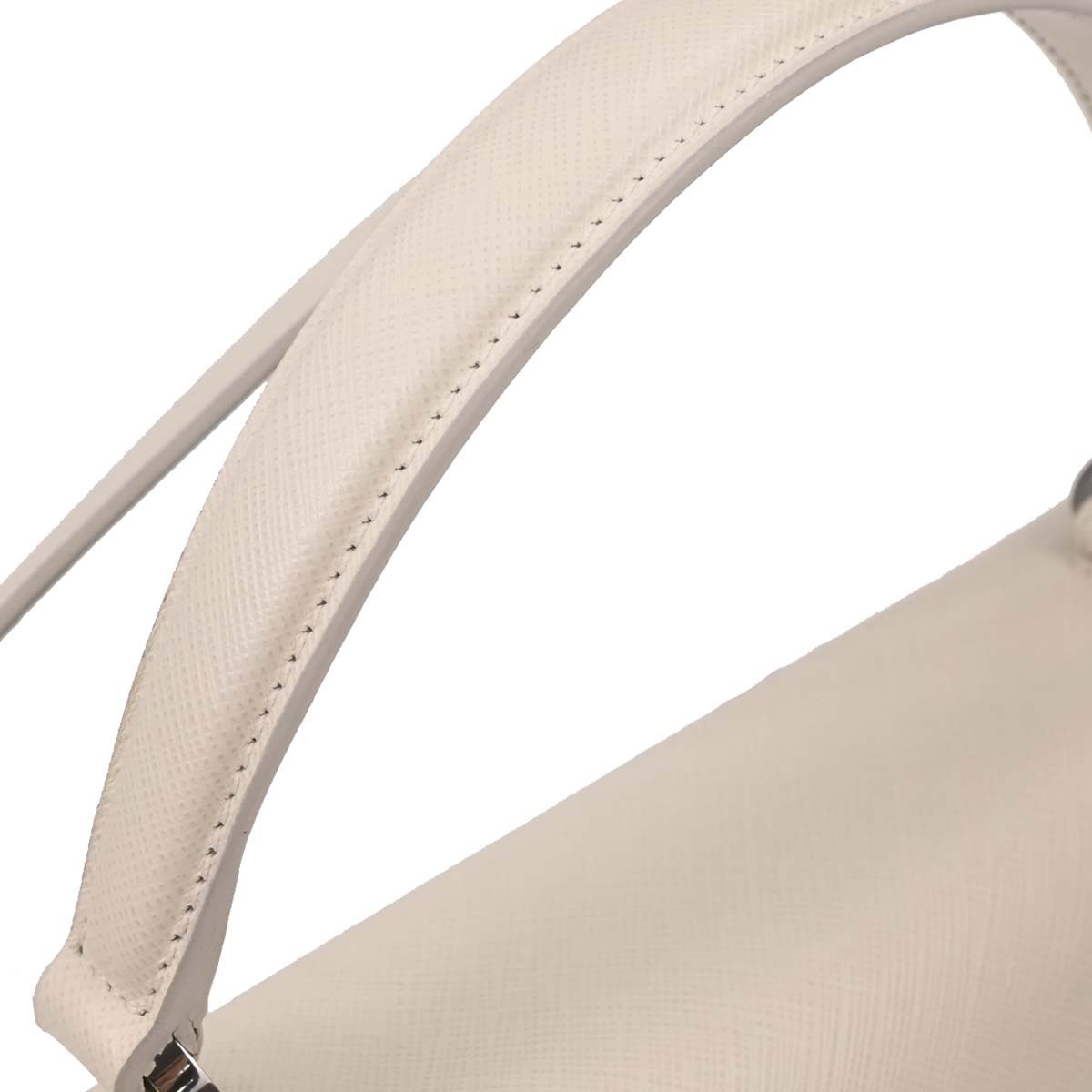 Salvatore Ferragamo Gancini Convertible Top Handle Bag White Leather Good condition - Box View