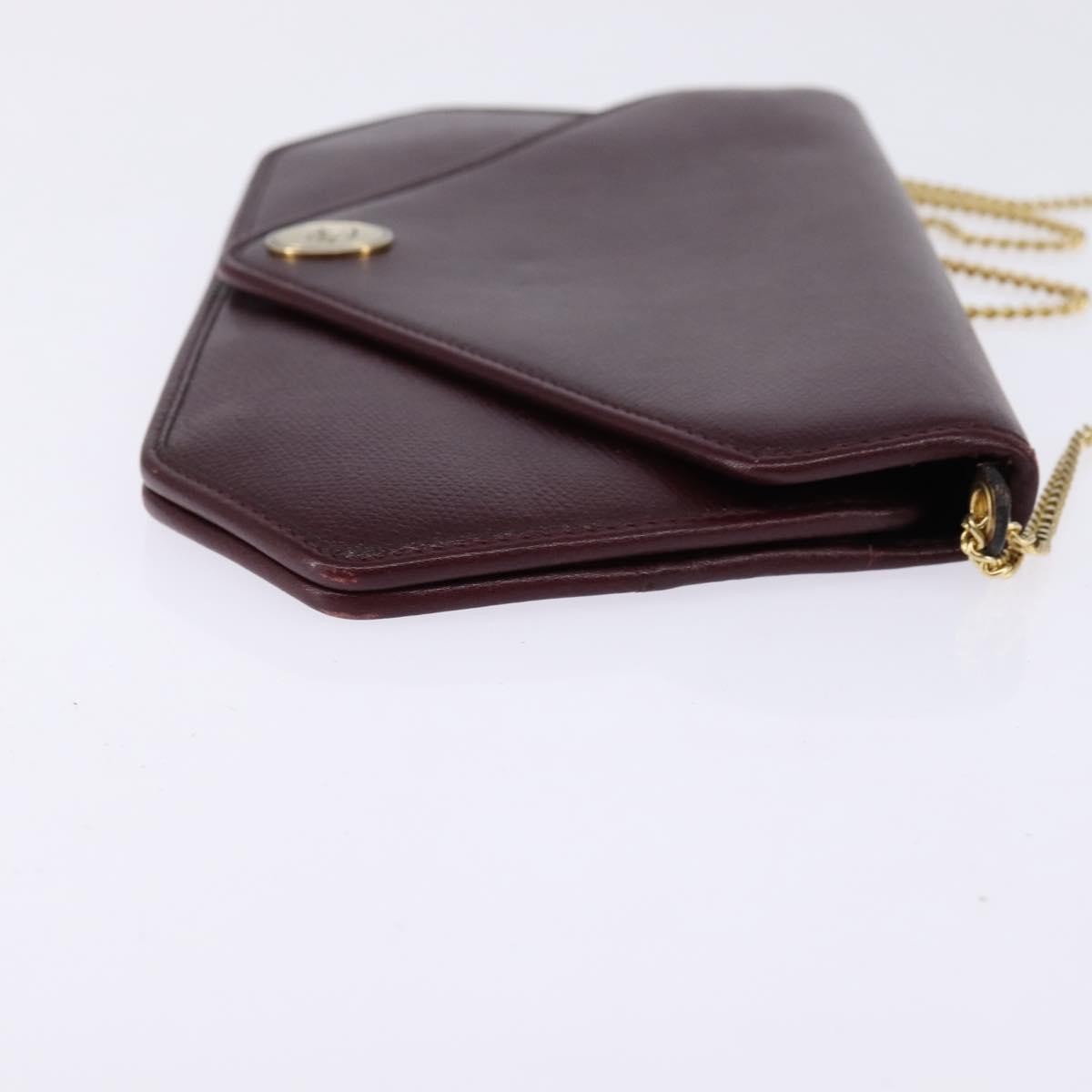 Christian Dior Flap chain Shoulder bag Burgundy Leather Good condition - Model View