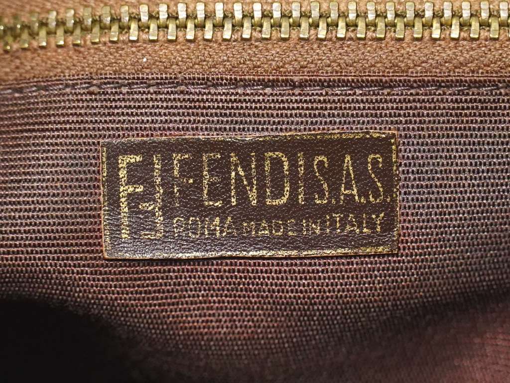 Fendi Vintage Shopping Tote Brown Suede Fair condition - Model View