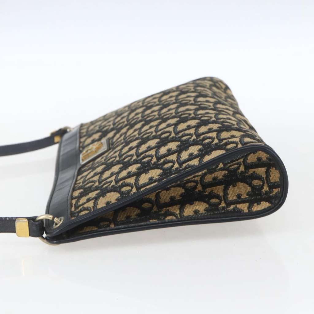 Christian Dior Vintage Trotter Shoulder Bag Navy Canvas Good condition - Inside View