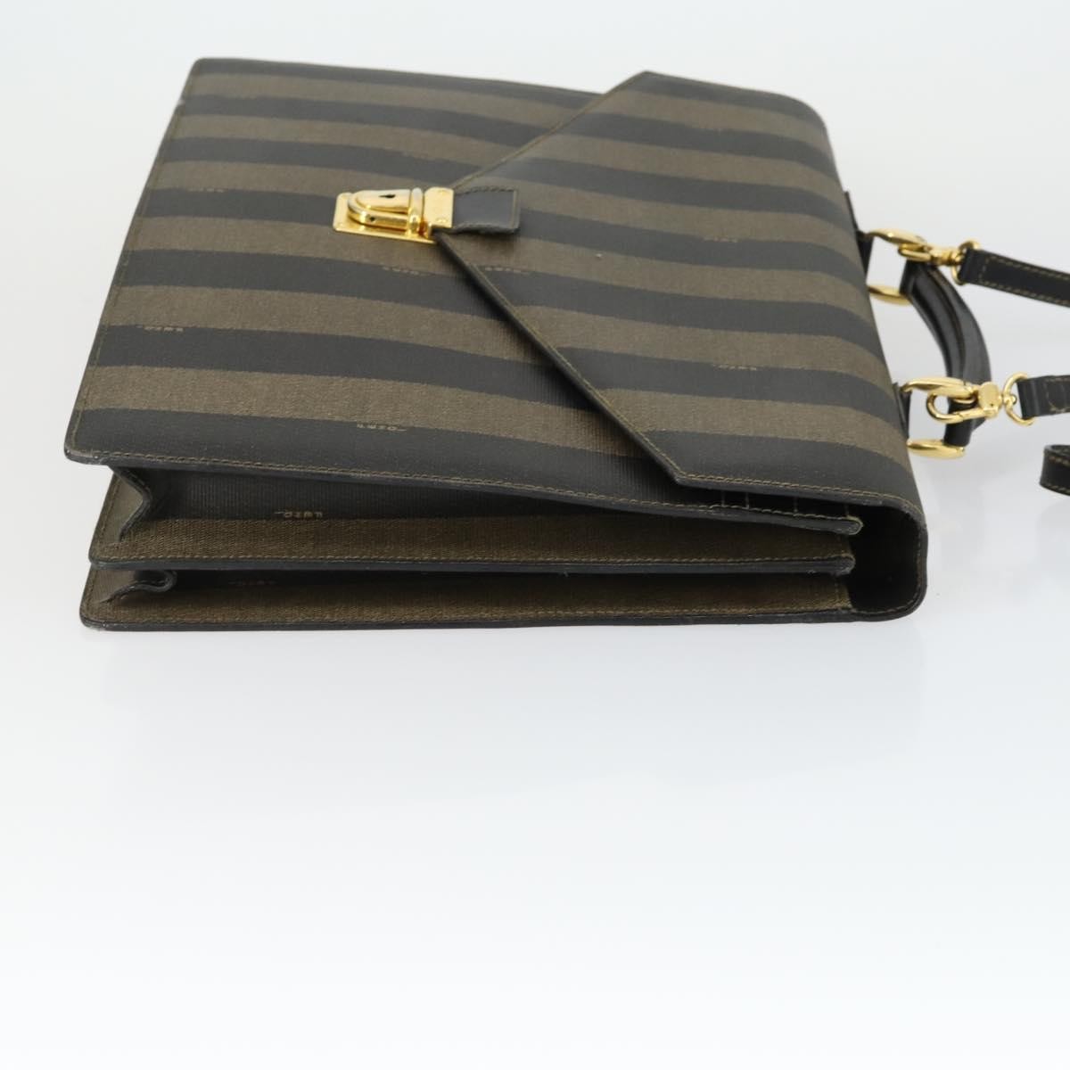 Fendi Vintage Pequin Briefcase Bag Brown Canvas Good condition - Inside View