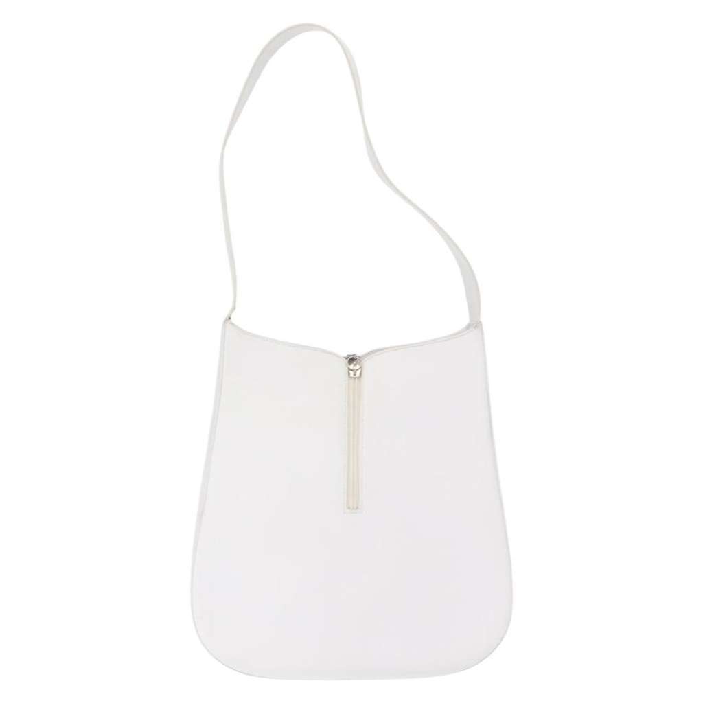 Salvatore Ferragamo Gancini Shoulder Bag White Leather Good condition - Back View