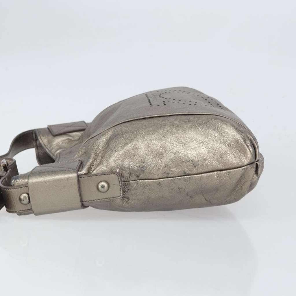 Salvatore Ferragamo Gancini Shoulder Bag Gold Leather Fair condition - Model View