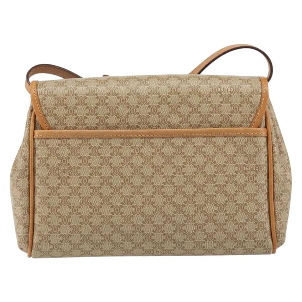 Celine Vintage Macadam Shoulder Bag Beige Canvas Good condition - Back View