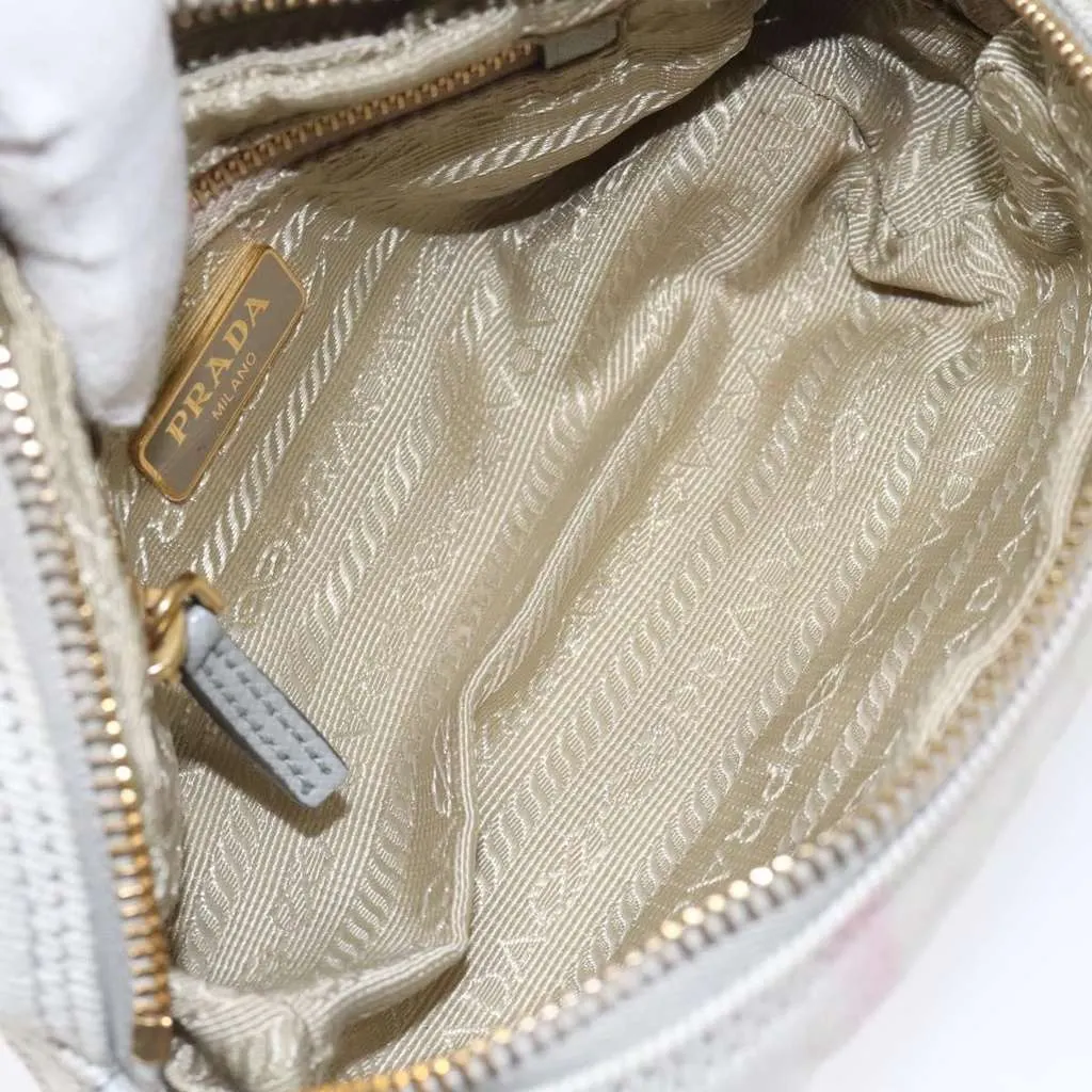 Prada Vintage Pouch Silver Canvas Good - Box View