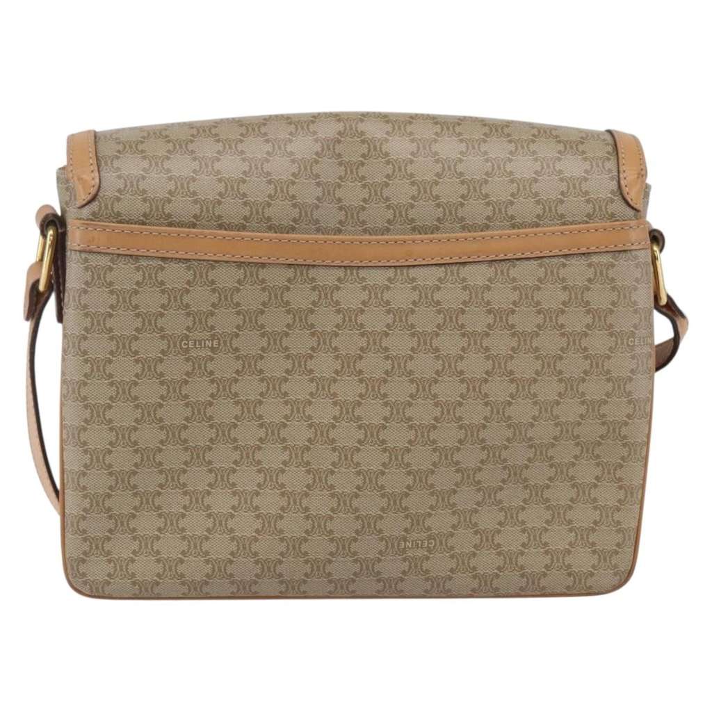 Celine Vintage Macadam Shoulder Bag Beige Canvas Good condition - Back View