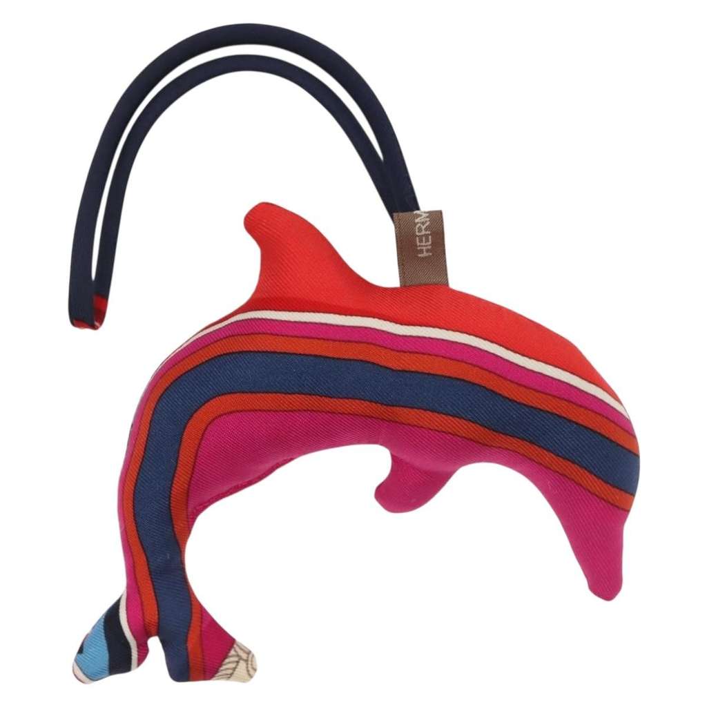 Hermès Petit H Dolphin Bag Charm Purple Silk Good condition - Back View