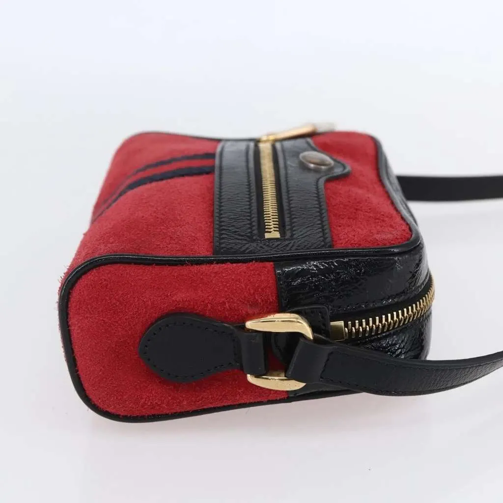 Gucci Ophidia Shoulder Bag Red Suede Good - Model View