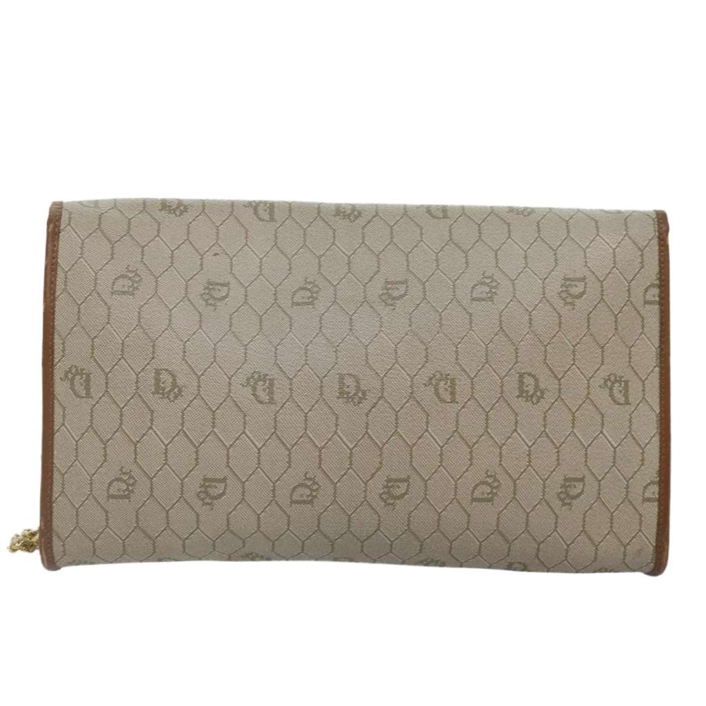 Christian Dior Vintage Honeycomb chain Beige Good condition - Back View