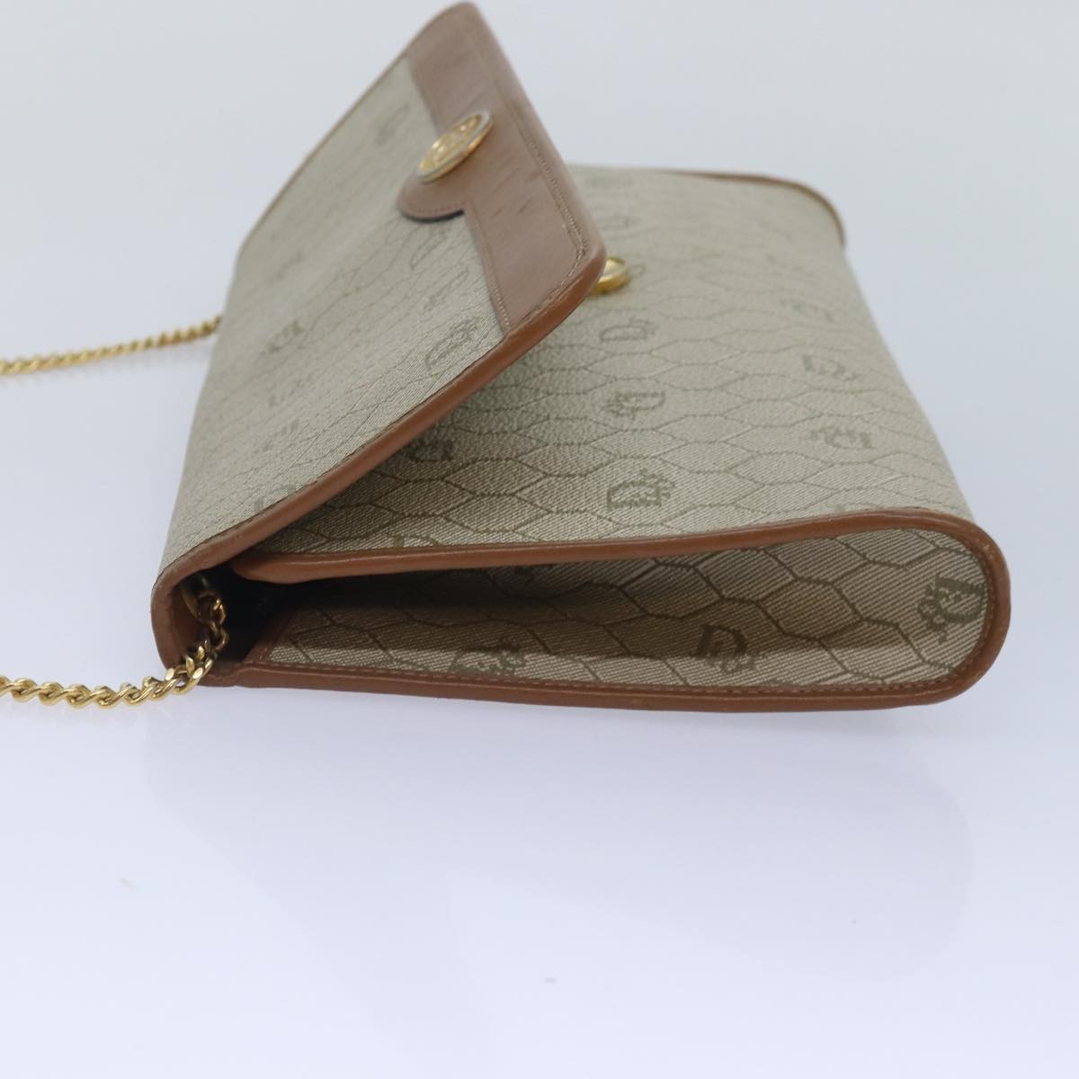 Christian Dior Vintage Honeycomb chain Beige Good condition - Inside View