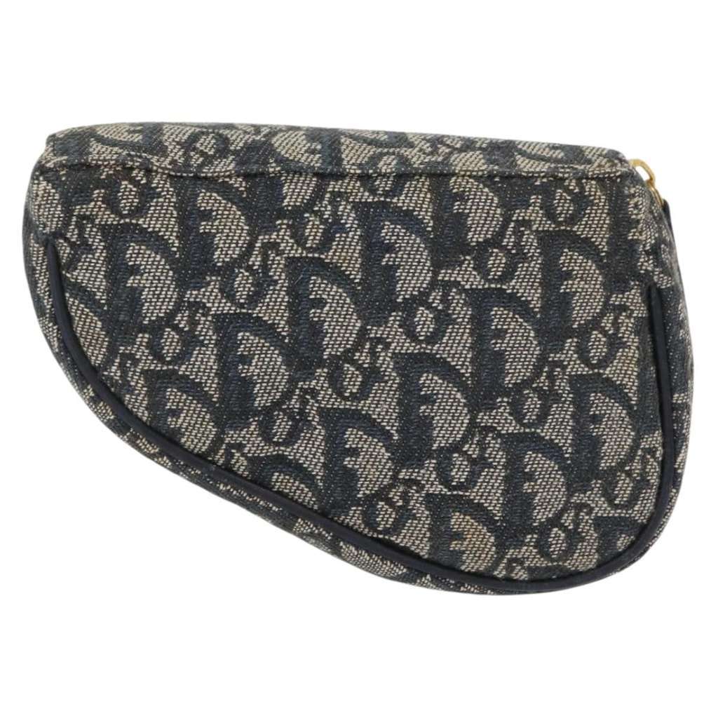 Christian Dior Saddle Zip Pouch Navy Canvas Good condition - Back View