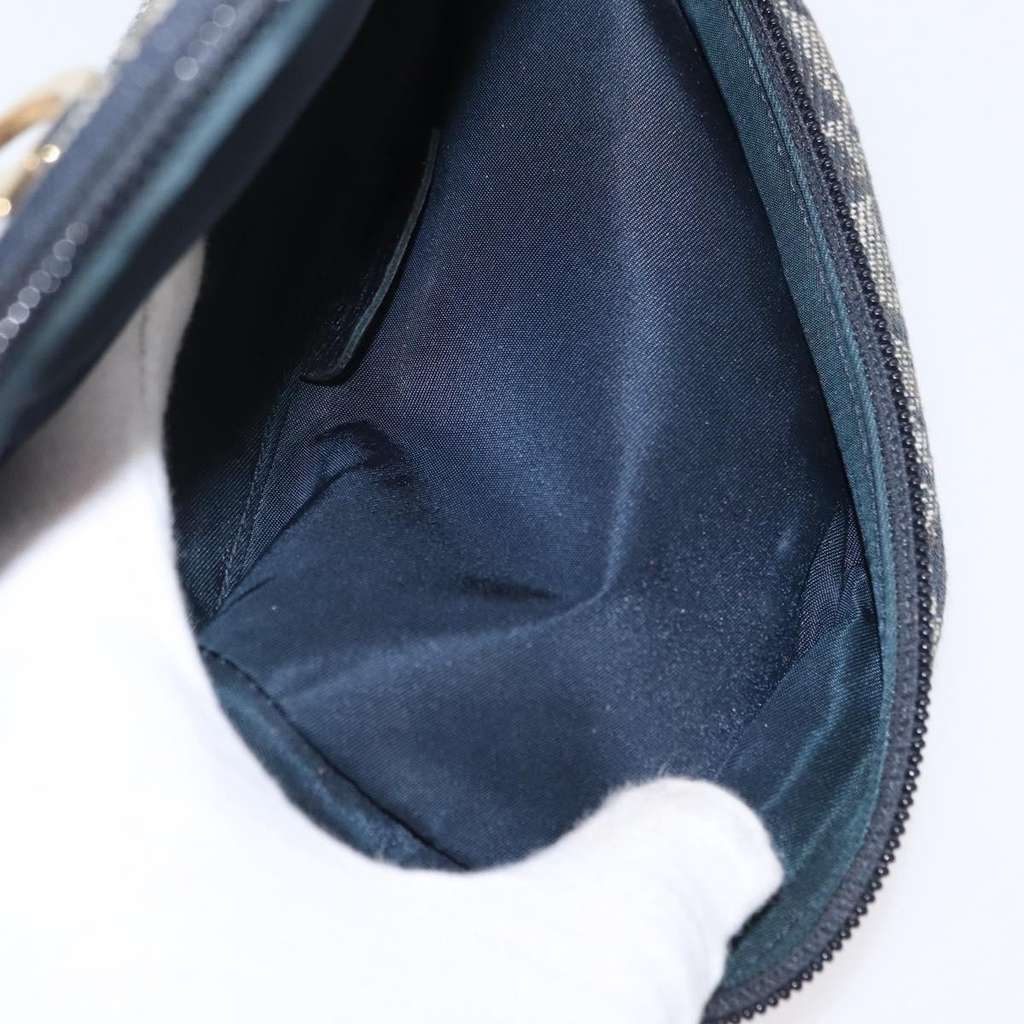 Christian Dior Saddle Zip Pouch Navy Canvas Good condition - Box View