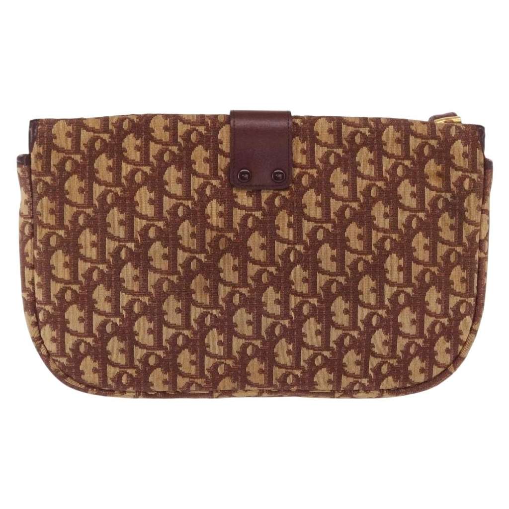 Christian Dior Vintage CD trotter Shoulder bag Red Canvas Fair condition - Back View