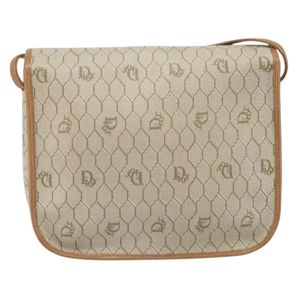 Christian Dior Vintage Honeycomb Shoulder Bag Beige Good condition - Back View
