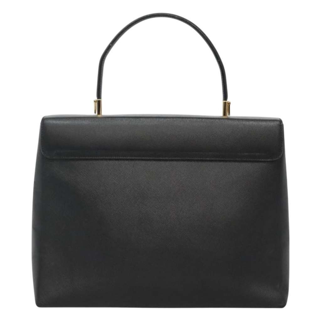 Salvatore Ferragamo Gancini Convertible Top Handle Bag Black Leather Good condition - Back View