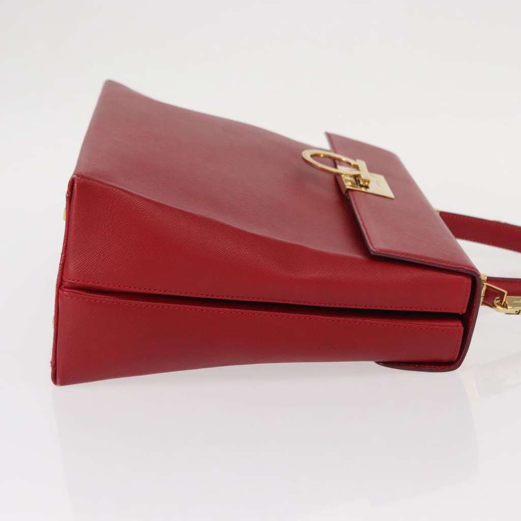 Salvatore Ferragamo Gancini handbag Red Leather Good condition - Inside View