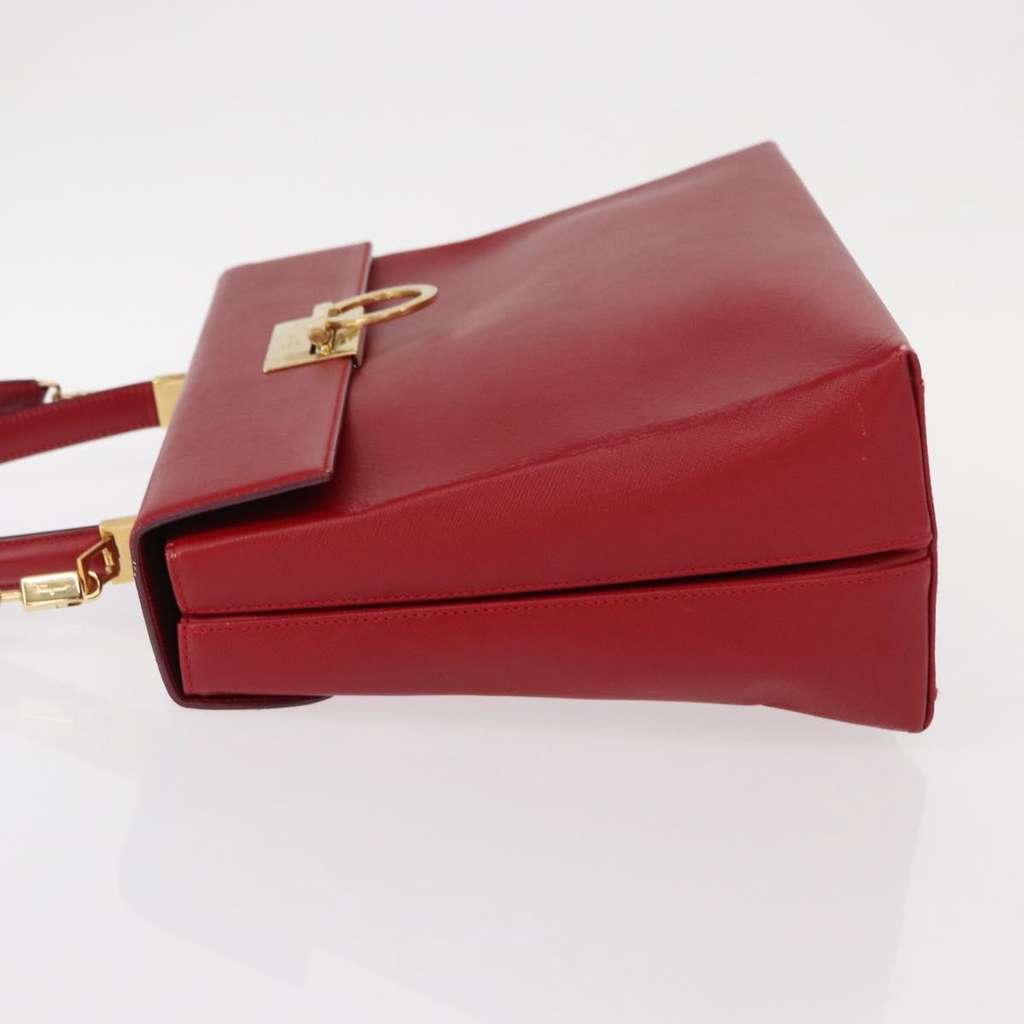 Salvatore Ferragamo Gancini handbag Red Leather Good condition - Model View