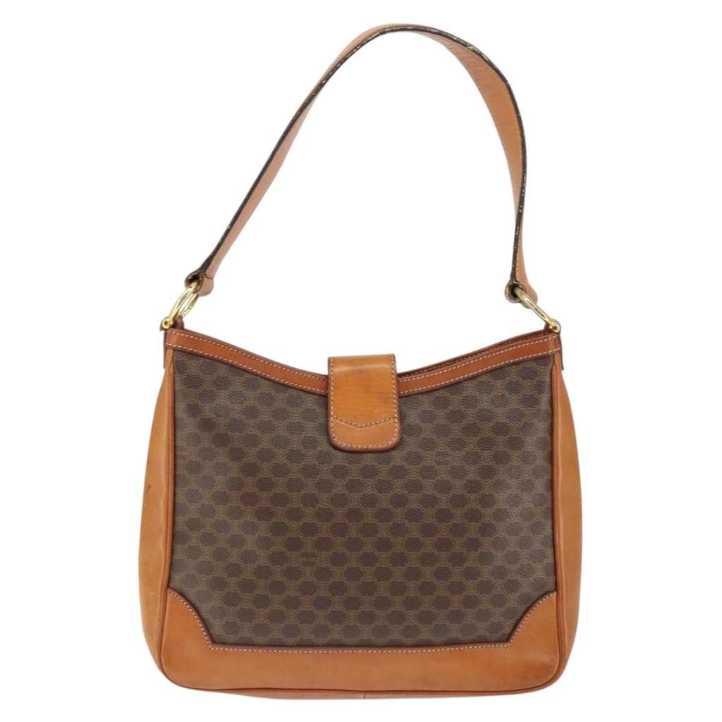 Celine Vintage Macadam Shoulder Bag Brown Canvas Good condition - Back View