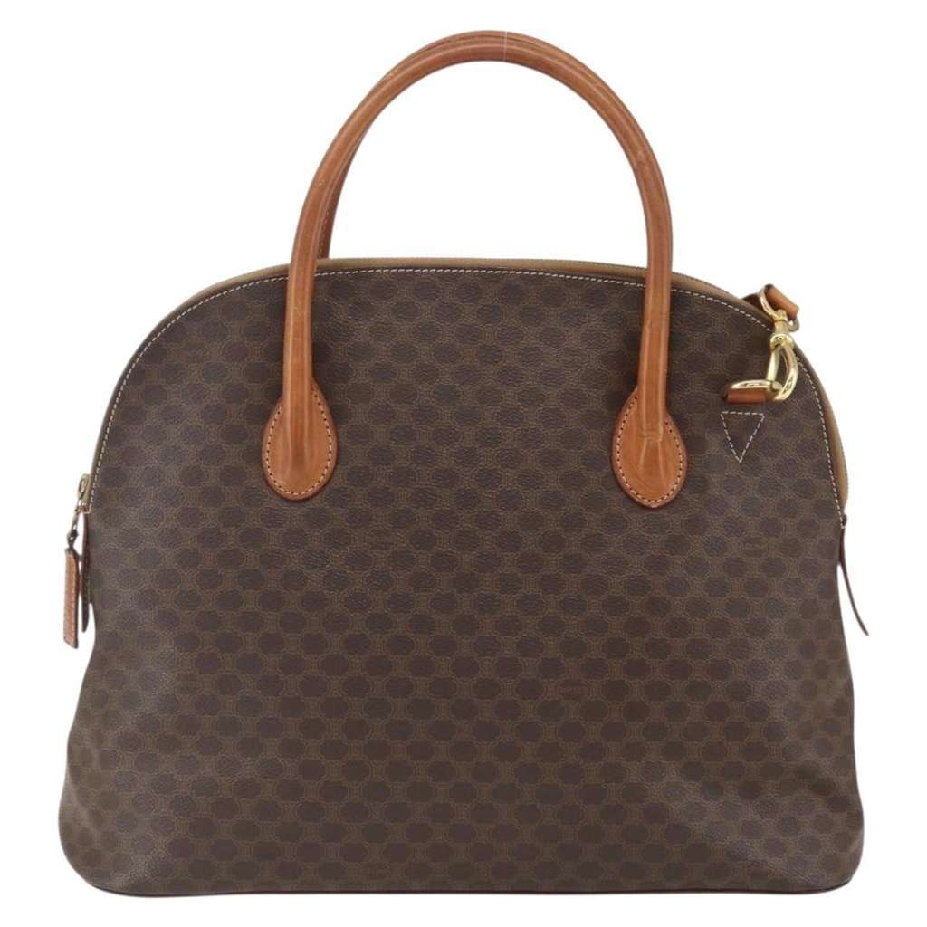 Celine Vintage Macadam Handbag Brown Canvas Good condition - Back View