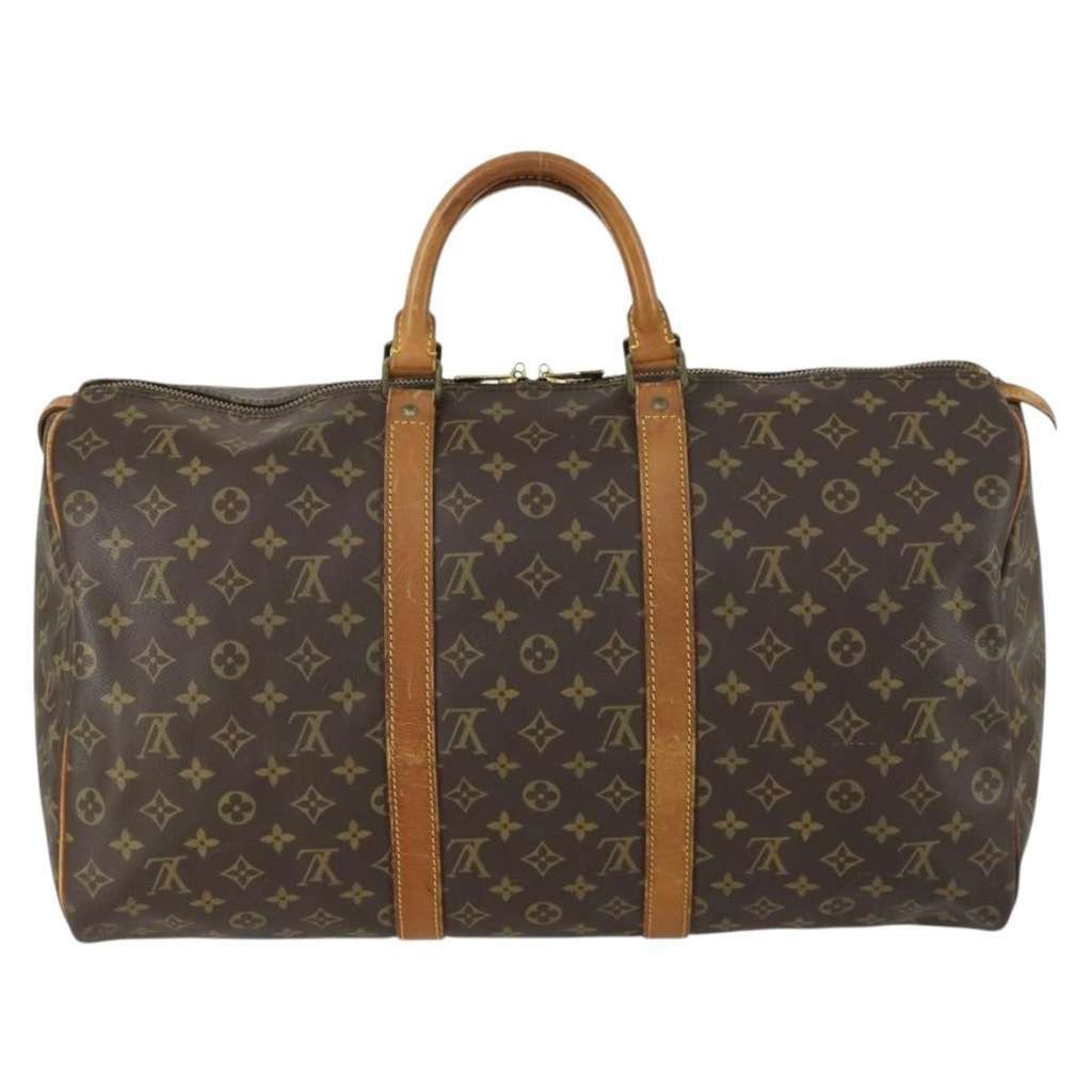 Louis Vuitton Keepall Bag Brown Canvas Fair condition - Back View