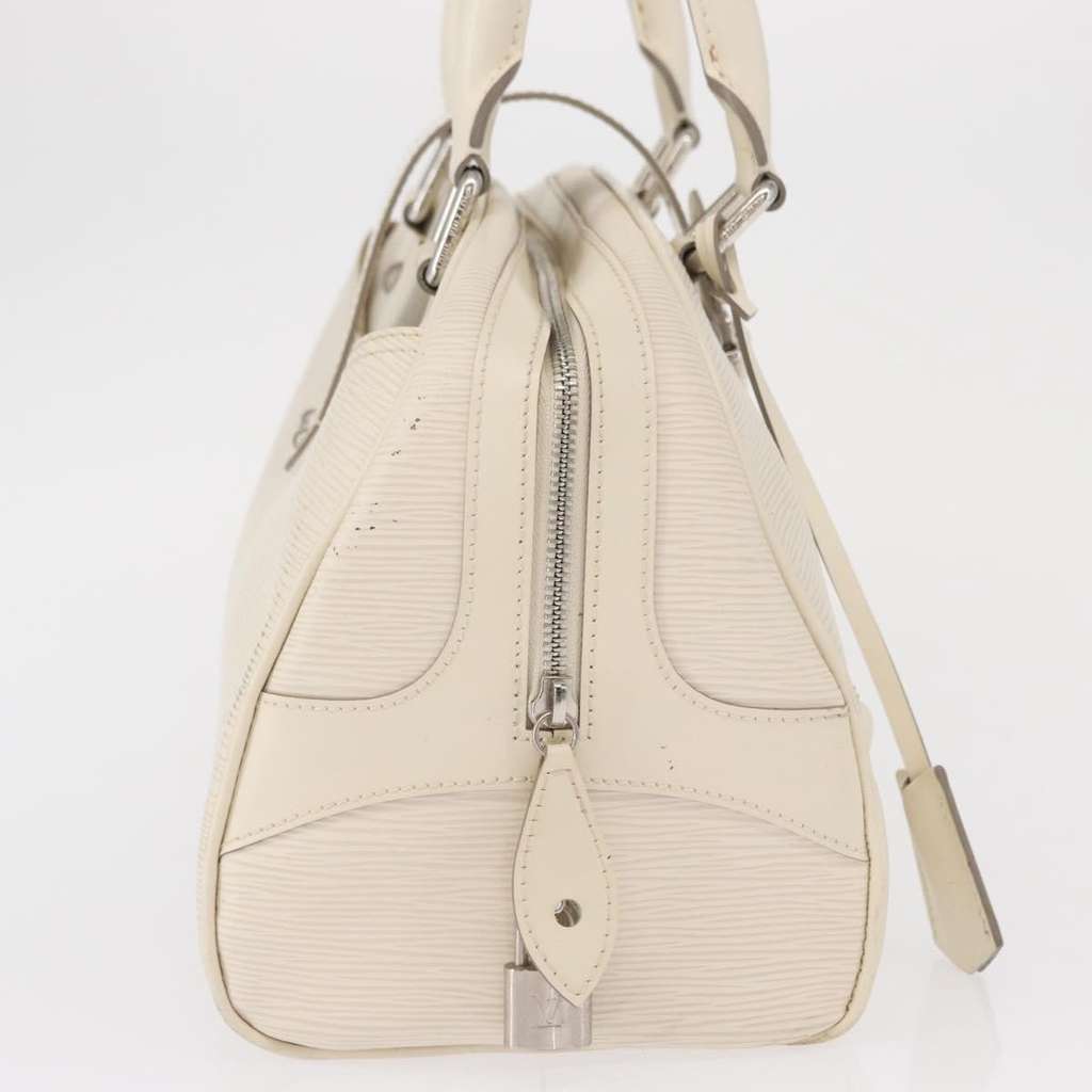 Louis Vuitton Montaigne Bowling Bag White Leather Fair condition - Model View