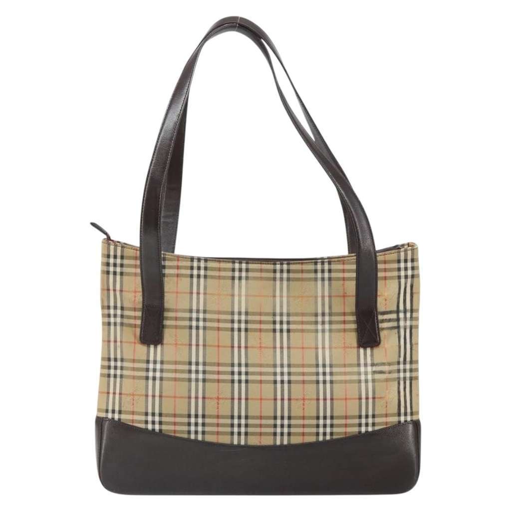 Burberry Nova Check Tote Beige Canvas Fair condition - Back View