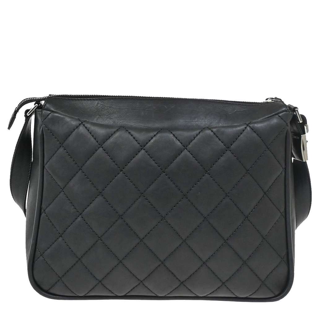 Chanel Vintage Timeless CC Adjustable Shoulder Bag Black Leather Good condition - Back View