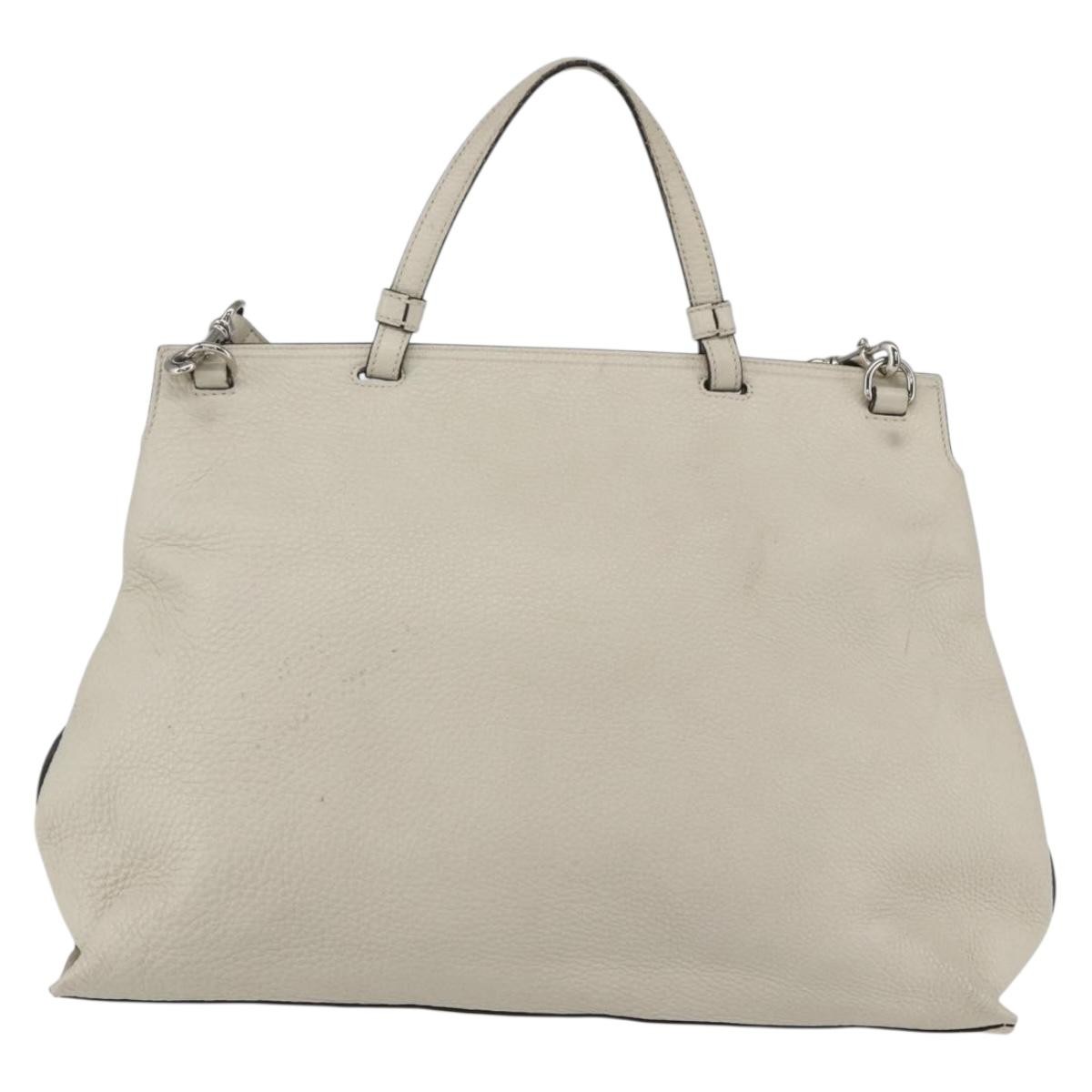 Gucci Bamboo Daily Top Handle Bag White Leather Good condition - Back View