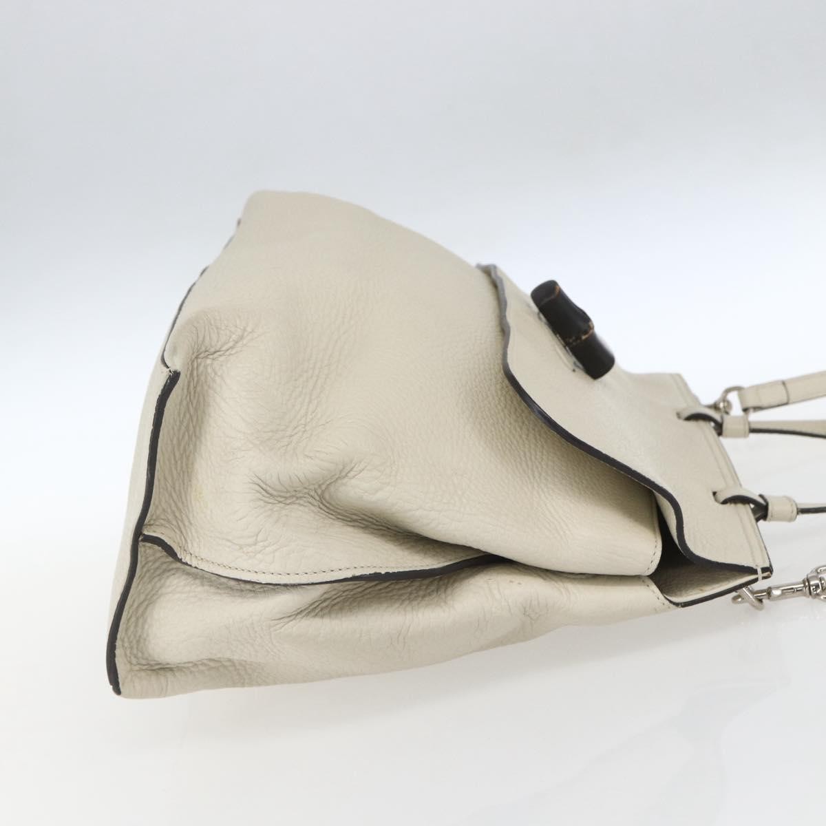 Gucci Bamboo Daily Top Handle Bag White Leather Good condition - Model View