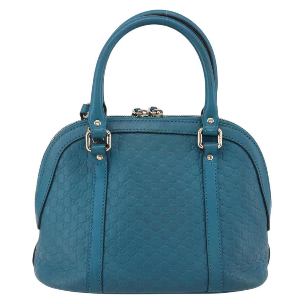 Gucci Convertible Dome Satchel Turquoise Leather Good condition - Back View