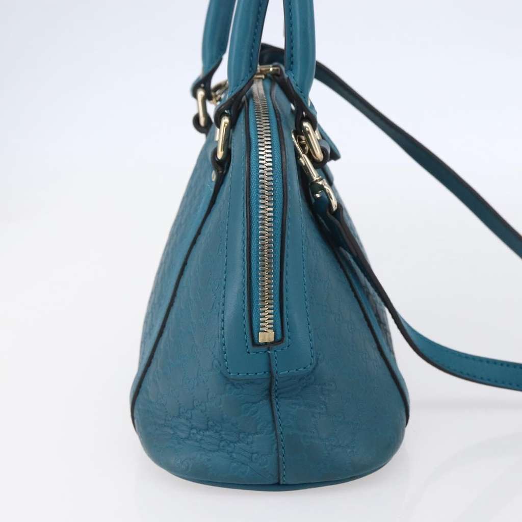Gucci Convertible Dome Satchel Turquoise Leather Good condition - Inside View