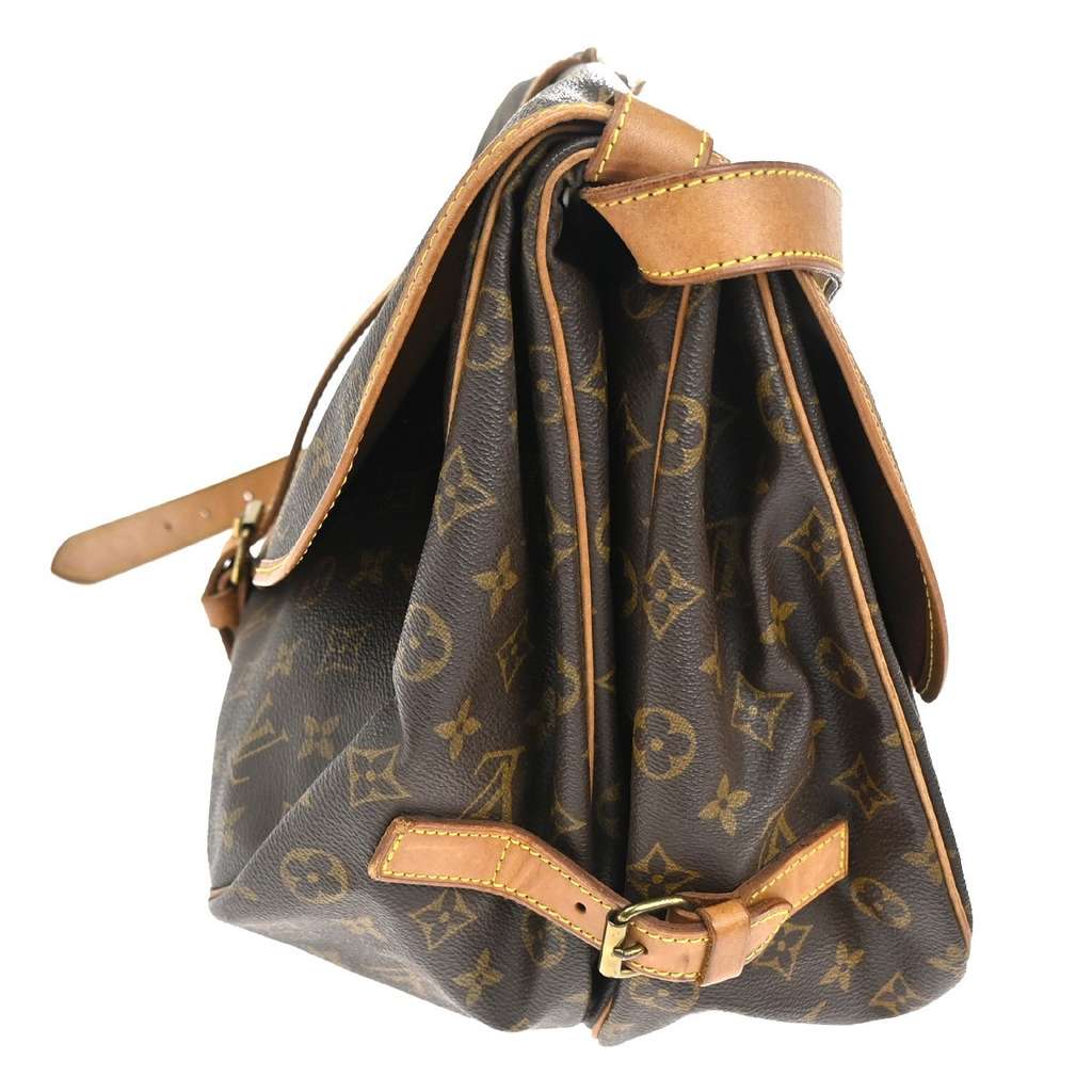 Louis Vuitton Saumur Handbag Brown Canvas Good condition - Back View