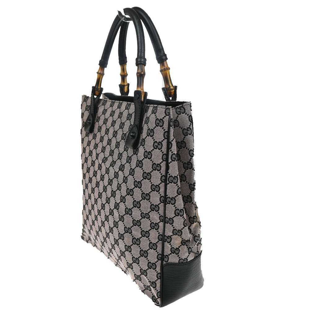 Gucci Bamboo tote bag Pink Canvas Good condition - Model View