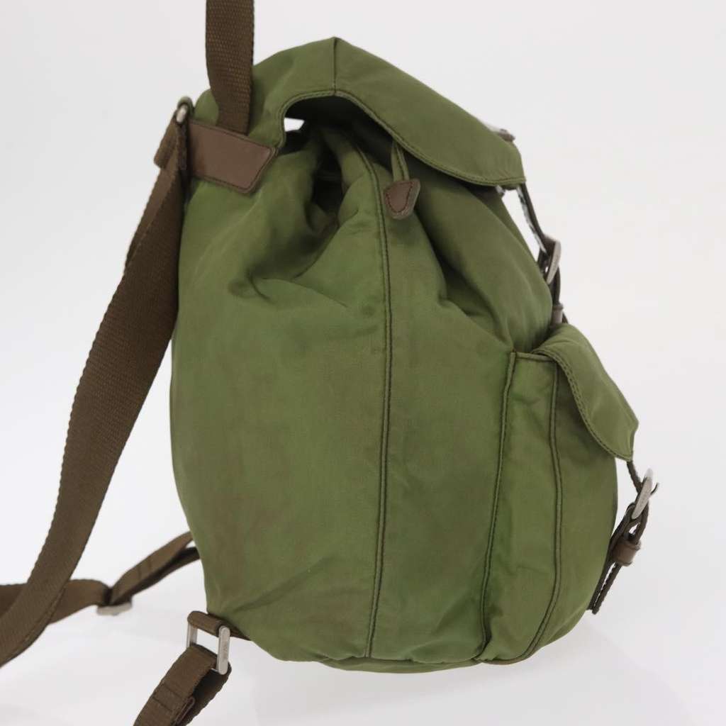 Prada Double Front Pocket Backpack Green Fair condition - Model View