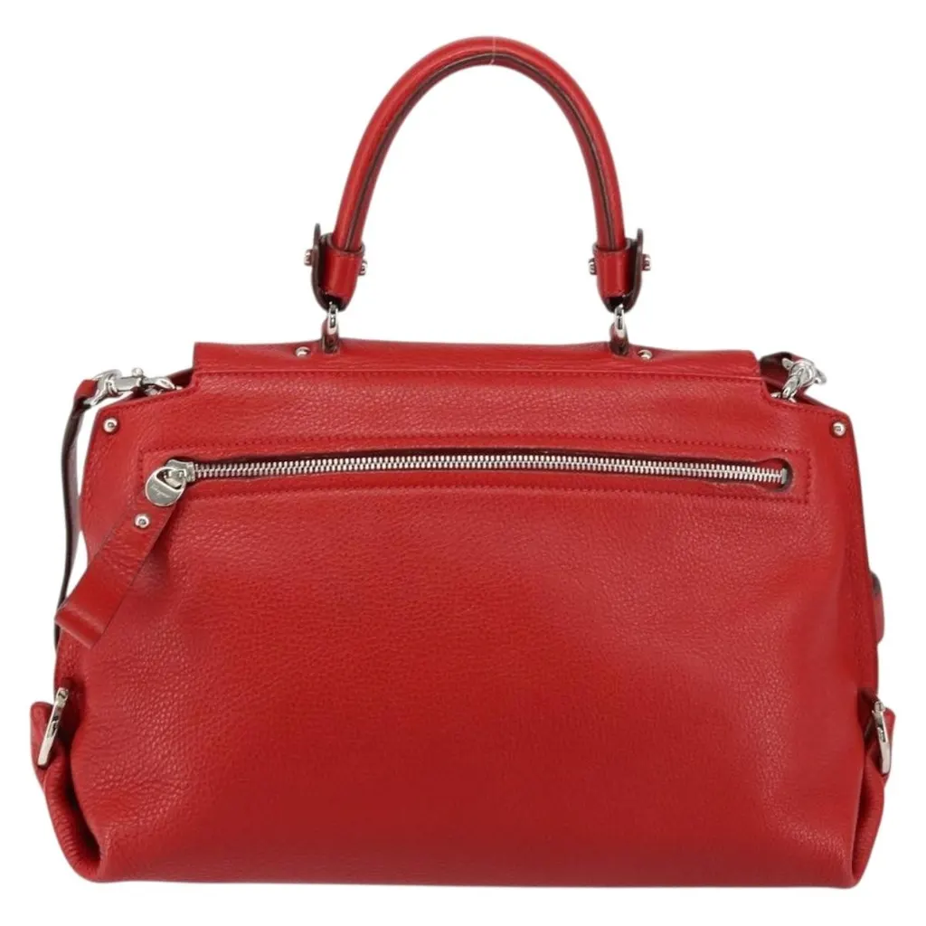 Salvatore Ferragamo Sofia Satchel Red Leather Good - Back View