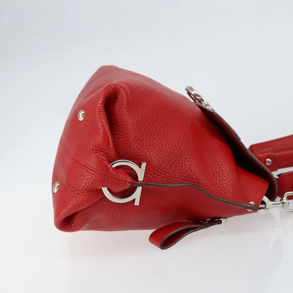 Salvatore Ferragamo Sofia Satchel Red Leather Good - Inside View