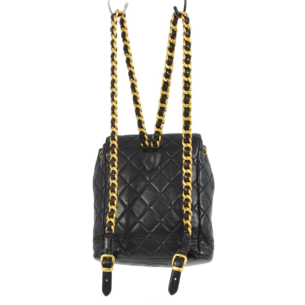 Chanel Duma Drawstring Backpack Black Leather Good condition - Back View