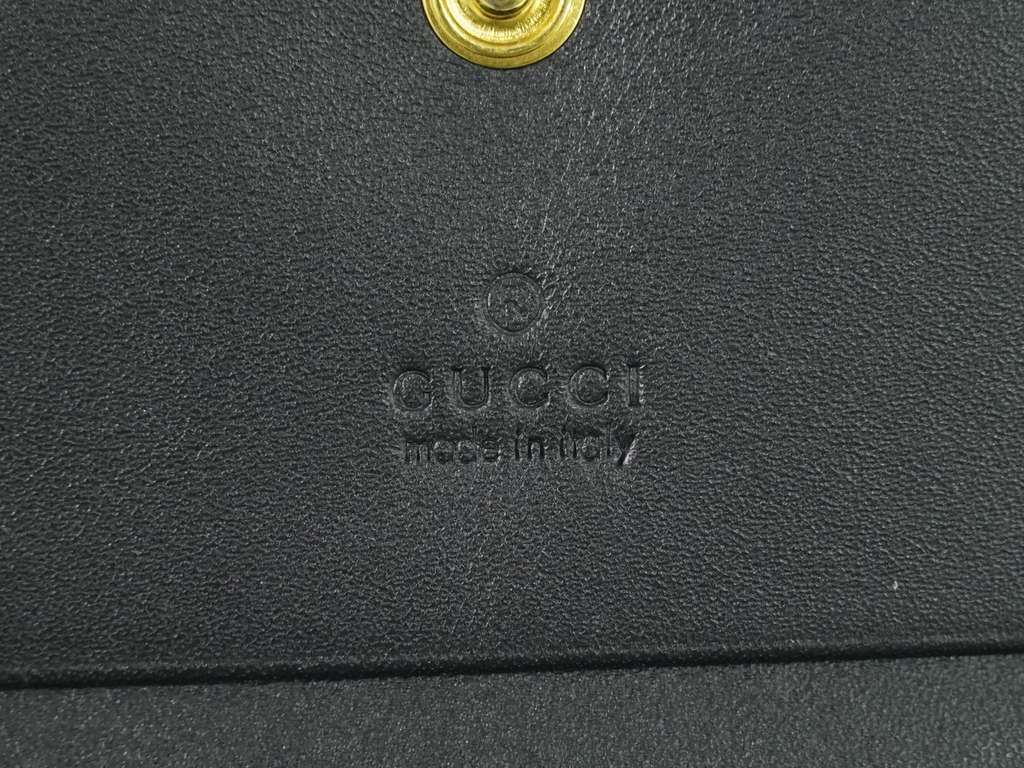 Gucci GG Marmont Wallet Black Leather Good condition - Box View