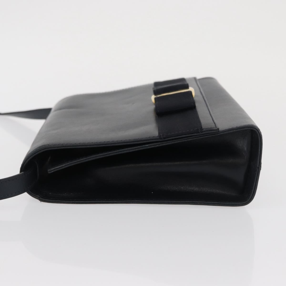 Salvatore Ferragamo Vala Shoulder Bag Navy Leather Fair condition - Model View