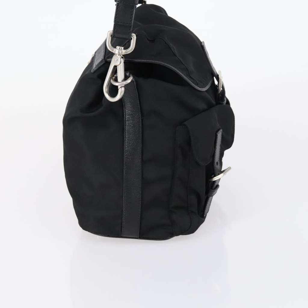 Prada Double Pocket Shoulder Bag Black Good condition - Model View