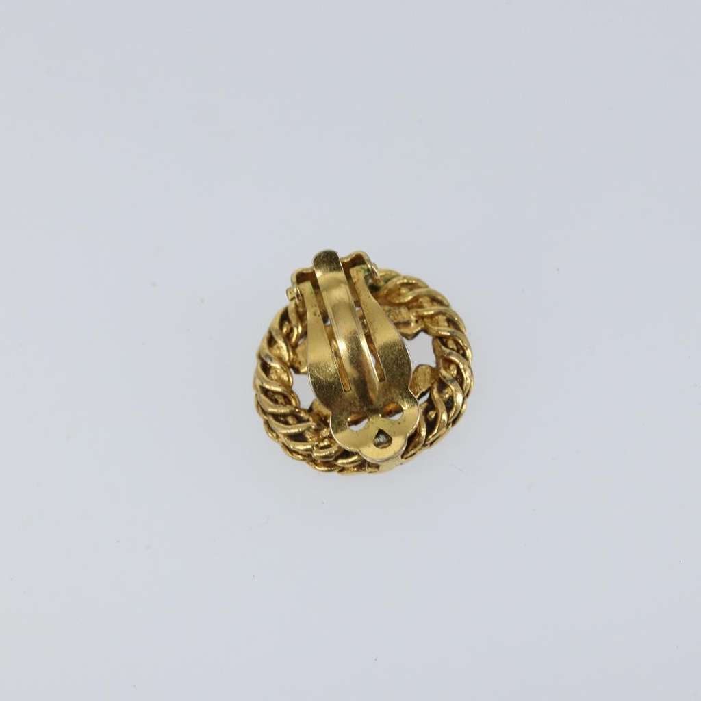 Chanel CC Round Earrings Gold Metal Good condition - Back View