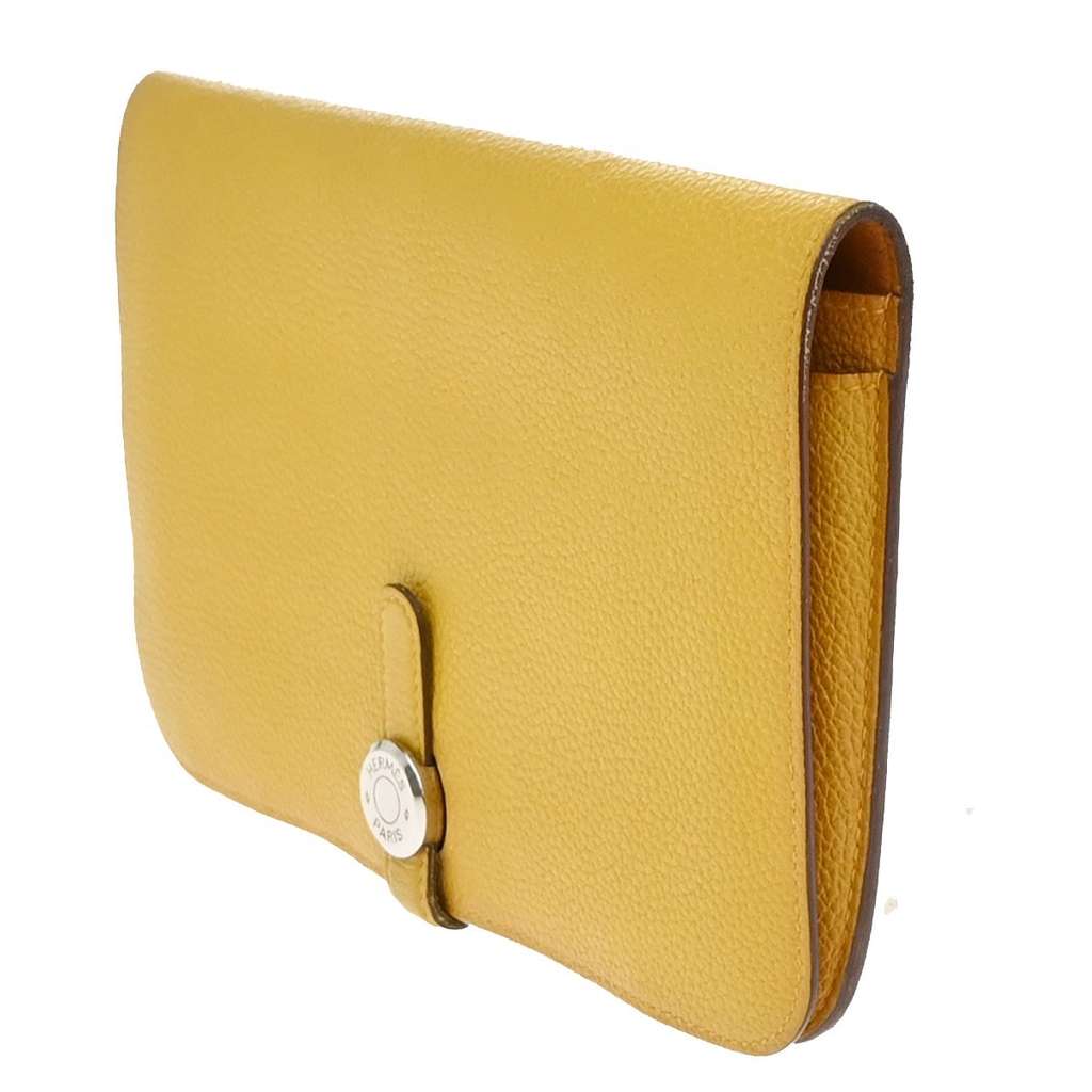 Hermès Dogon Duo Combined Wallet Yellow Leather Good condition - Inside View