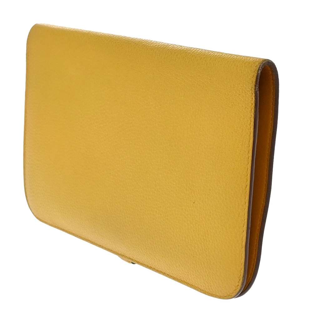 Hermès Dogon Duo Combined Wallet Yellow Leather Good condition - Model View