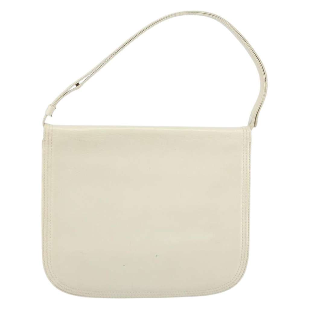 Saint Laurent Vintage Shoulder Bag White Leather Good condition - Back View