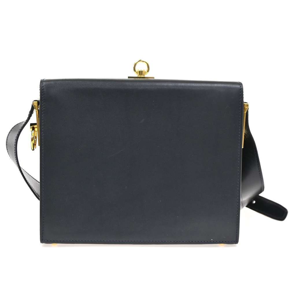 Celine Vintage Shoulder Bag Blue Leather Good condition - Back View