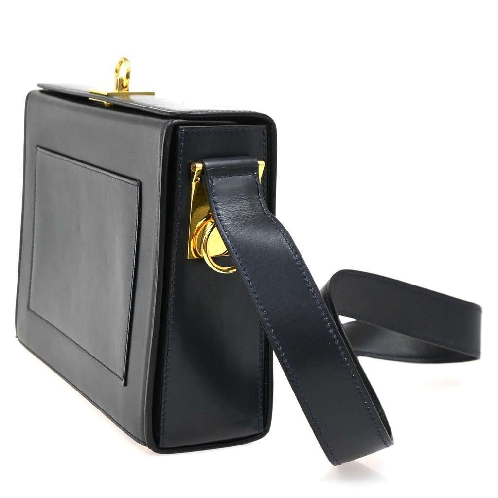 Celine Vintage Shoulder Bag Blue Leather Good condition - Inside View