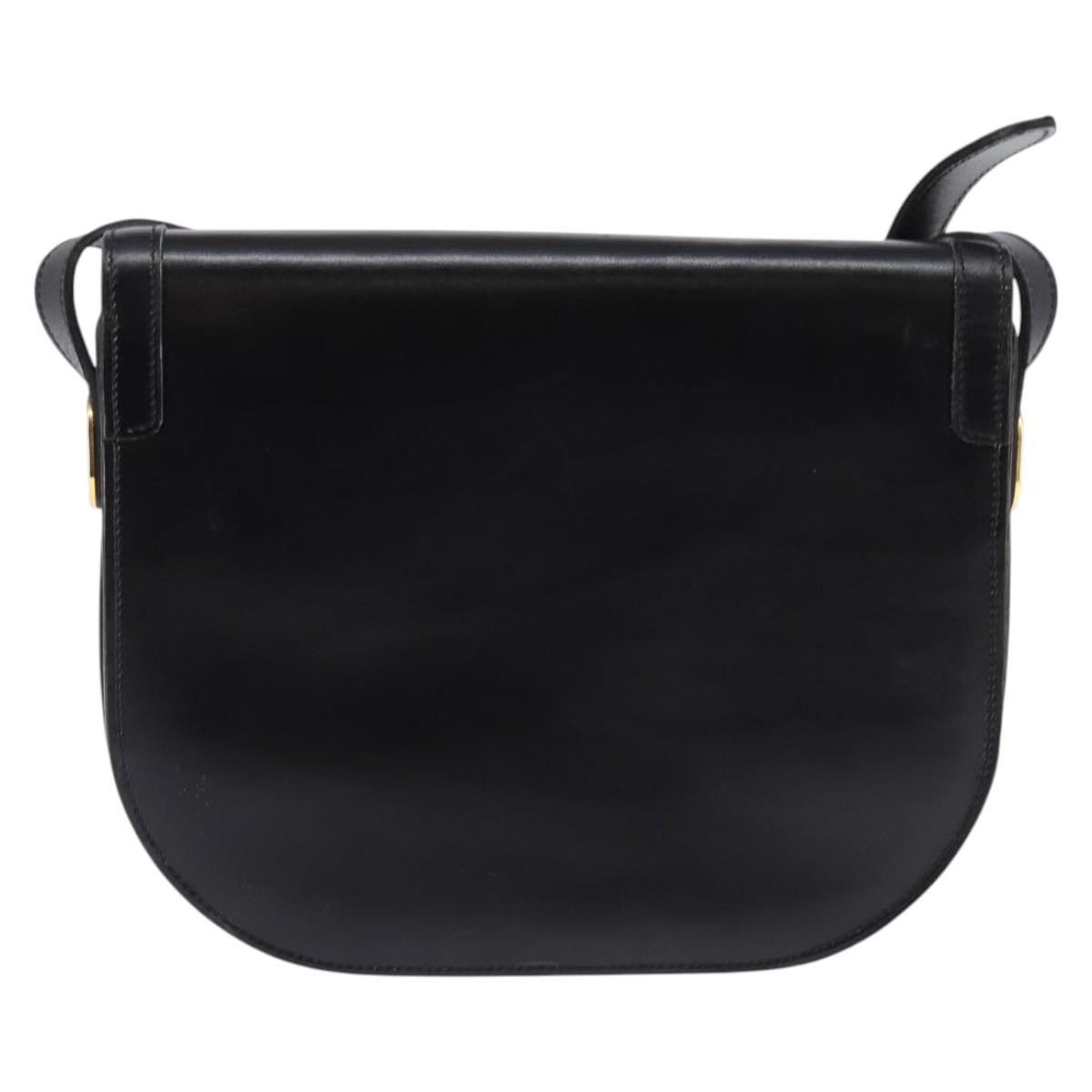Christian Dior Flap Shoulder Bag Black Leather Good condition - Back View