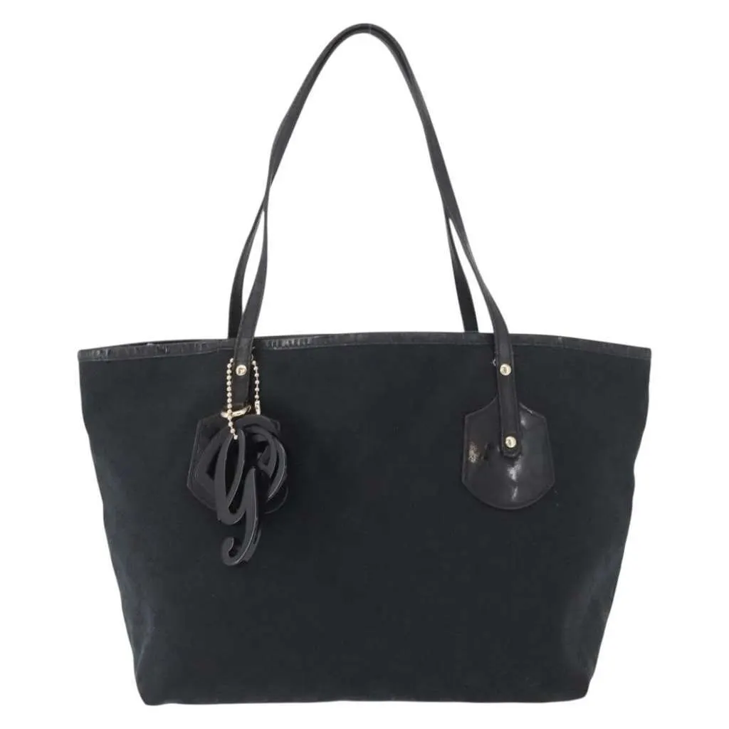 Gucci Jolie Web Tote Black Canvas Fair - Front View